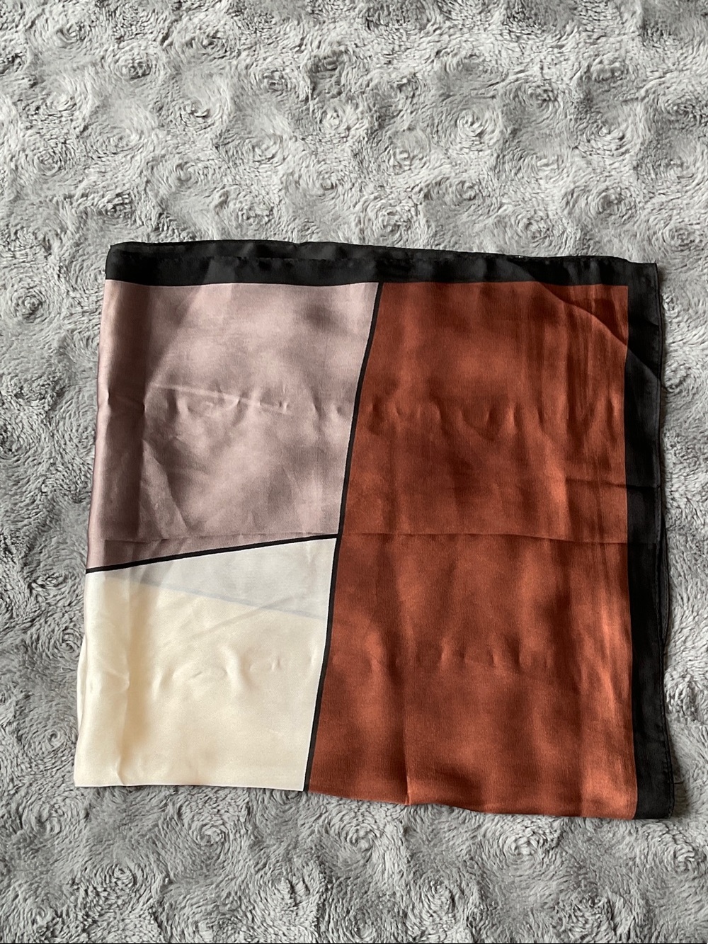 Modern Geometric Colorblock Decorative Scarf/ Handkerchief - Rust, Blush & Cream